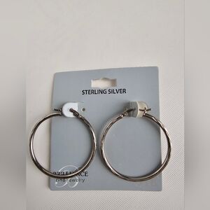 Sterling Silver 35mm Hoop Earrings